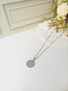 COLAR DE AÇO INOX MEDALHA ORAÇÃO PAI NOSSO - Cordão de Luz Joias Finas
