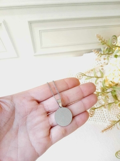 COLAR DE AÇO INOX MEDALHA ORAÇÃO PAI NOSSO - comprar online