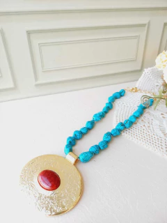 MAX COLAR EM HOWLITA TURQUESA - Cordão de Luz Joias Finas