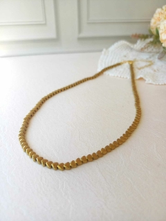 COLAR CHOKER MINI CORAÇÒES DE HEMATITA BRONZE