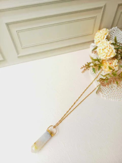 COLAR PONTA PEDRA NATURAL RUTILO - loja online