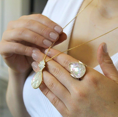 CONJUNTO COM APLICAÇOÕES DE RÓDIO BRANCO COM ABALONE - comprar online
