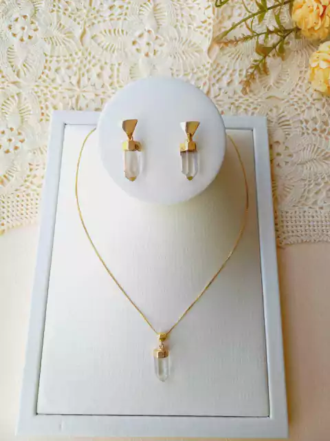 CONJUNTO PRISMA GEOMETRICO CRISTAL DE ROCHA