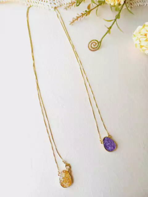 ESCAPULARIO PEDRAS NATURAIS AMETISTA E CITRINO