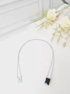 ESCAPULÁRIO EM AÇO INOXIDÁVEL PEDRA NATURAL ONIX