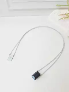 ESCAPULÁRIO EM AÇO INOXIDÁVEL PEDRA NATURAL ONIX - Cordão de Luz Joias Finas