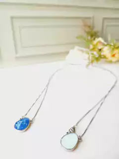 ESCAPULARIO PEDRAS NATURAIS SELENITA E CIANITA - loja online