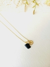 COLAR SIGNO DE ESCORPIÃO COM PEDRA NATURAL AGATHA NEGRA
