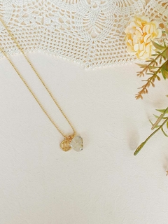 COLAR SIGNO DE GEMEOS COM PEDRA NATURAL CRISTAL RUTILADO