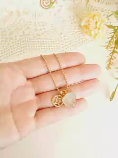 COLAR SIGNO DE GEMEOS COM PEDRA NATURAL CRISTAL RUTILADO - comprar online