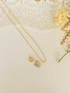 COLAR SIGNO DE GEMEOS COM PEDRA NATURAL CRISTAL RUTILADO - loja online