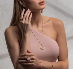CONJUNTO GEOMETRICO COM PEDRA NATURAL QUARTZO ROSA - comprar online