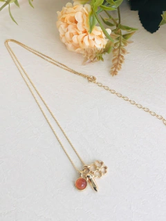 COLAR TRÊS PINGENTES REMOVIVEIS PIMENTA TREVO AGATHA VERMELHA - Cordão de Luz Joias Finas