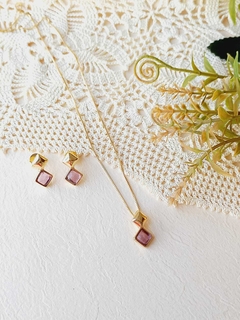 CONJUNTO GEOMETRICO QUADRADO PEDRA NATURAL AMETISTA - comprar online