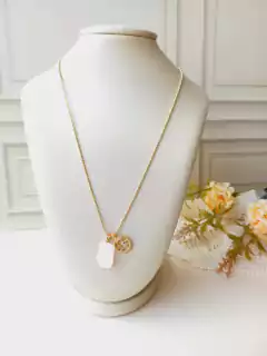 COLAR SIGNO DE LIBRA COM PEDRA NATURAL QUARTZO ROSA - Cordão de Luz Joias Finas