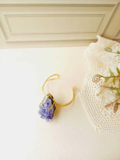 Imagem do MAX BRACELETE AJUSTÁVEL PEDRA NATURAL DRUSA AMETISTA