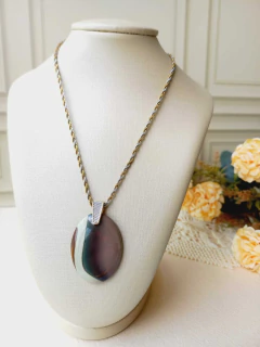 MAX COLAR COM A PEDRA NATURAL JASPE POLICROMATCO - Cordão de Luz Joias Finas