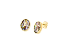 BRINCO OVAL CONCHA NATURAL ABALONE - loja online