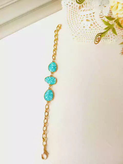 PULSEIRA AJUSTAVEL PEDRA NATURAL AMAZONITA VERDE - comprar online