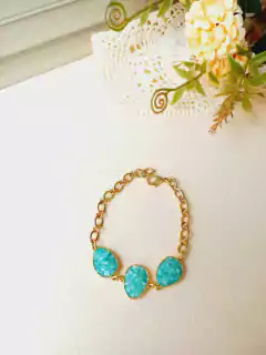 PULSEIRA AJUSTAVEL PEDRA NATURAL AMAZONITA VERDE - loja online