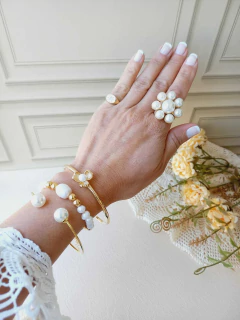 Imagem do BRACELETE PULSEIRA PÉROLA SHELL BRANCA