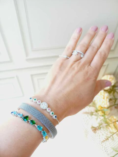 PULSEIRA PRATA 925 CRAVEJADA DE MINI CRISTAIS COLORIDOS - Cordão de Luz Joias Finas