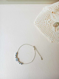 PULSEIRA PRATA 925 CRAVEJADA DE MINI CRISTAIS COLORIDOS - Cordão de Luz Joias Finas