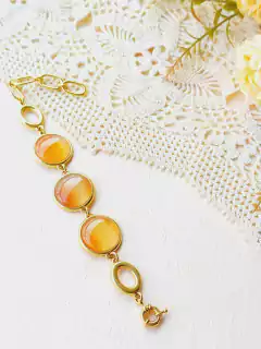 PULSEIRA AJUSTAVEL PEDRA NATURAL AGATHA VERMELHA - comprar online