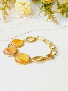 PULSEIRA AJUSTAVEL PEDRA NATURAL AGATHA VERMELHA - Cordão de Luz Joias Finas