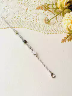 PULSEIRA BANHO RÓDIO COM PEDRAS NATURAIS QUARTZO ROSA, FUME E CRISTAL RUTILADO - loja online