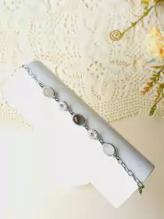 PULSEIRA BANHO RÓDIO COM PEDRAS NATURAIS QUARTZO ROSA, FUME E CRISTAL RUTILADO na internet