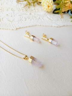CONJUNTO PRISMA GEOMETRICO QUARTZO ROSA - comprar online