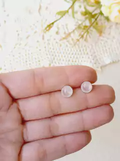 BRINCO PRATA 925 COM PEDRA NATURAL QUARTZO ROSA - comprar online