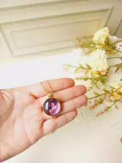 RELICARIO COM FOTO PEDRA NATURAL AMETISTA - comprar online