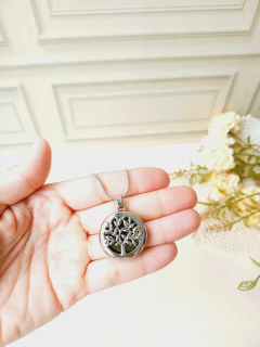 COLAR RELICÁRIO ÁRVORE DA VIDA COM UMA FOTO - loja online