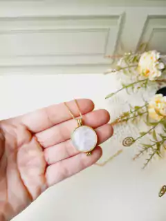 RELICARIO COM FOTO PEDRA NATURAL QUARTZO ROSA na internet