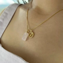 COLAR SIGNO DE SAGITARIO COM PEDRA NATURAL OLHO DE TIGRE na internet