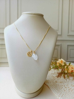 COLAR SIGNO DE TOURO COM PEDRA NATURAL CRISTAL DE ROCHA - Cordão de Luz Joias Finas