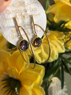 BRINCO DE ARGOLA MÉDIA CONCHA NATURAL ABALONE - loja online