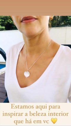 COLAR EM PRATA 925 CORAÇÃO EM SELENITA - loja online