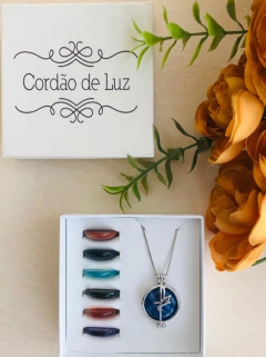 COLAR RELICÁRIO CÁPSULA FÉ COM 7 PEDRAS NATURAIS - loja online