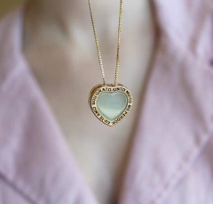 COLAR HOOPONOPONO PEDRA NATURAL QUARTZO VERDE - comprar online