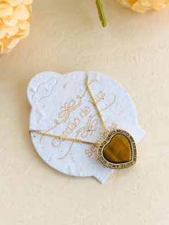 Imagem do COLAR HOOPONOPONO PEDRA NATURAL OLHO DE TIGRE