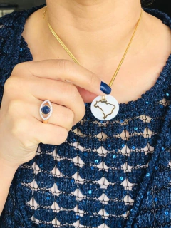 COLAR MAPA DO BRASIL CONCHA NATURAL MADREPÉROLA - comprar online