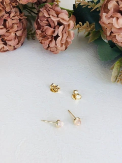 BRINCO PONTO DE LUZ PEDRA NATURAL QUARTZO ROSA - Cordão de Luz Joias Finas