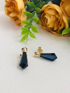 BRINCO PRISMA GEOMÉTRICO PEDRA NATURAL ESTRELA