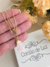 COLAR PINGENTE DUPLO PONTO DE LUZ E A PEDRA SELENITA