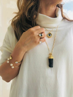 Imagem do COLAR PINGENTE MÉDIO PEDRA BRUTA TURMALINA NEGRA