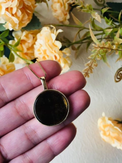 COLAR PATINHA COM PEDRA OLHO DE TIGRE na internet