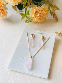 CONJUNTO PRISMA GEOMETRICO QUARTZO ROSA na internet